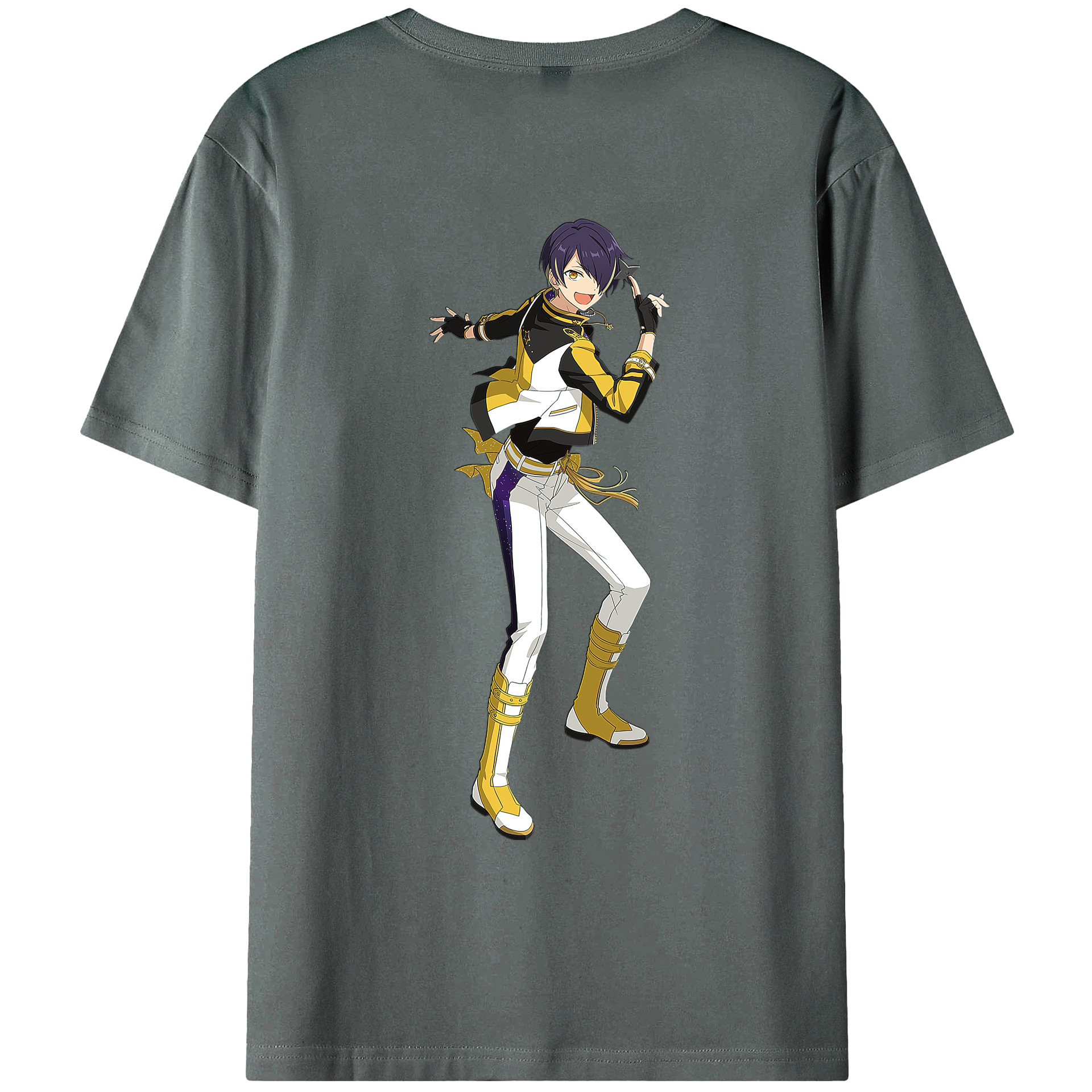 （画像用） あんさんぶるスターズ! Ensemble Stars 綿100％ メンズ半袖Tシャツ（バックプリント） 通気性